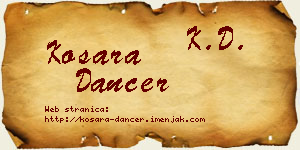 Kosara Dancer vizit kartica